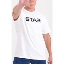 Star Erkek Oversize Star Nakışlı T-Shirt