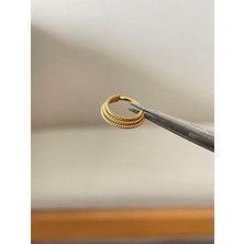 Aida Jewelss 316 L Cerrahi Çelik 3 Sıra Burgu Modeli  Halka Piercing Kıkırdak Helix Tragus Piercingi