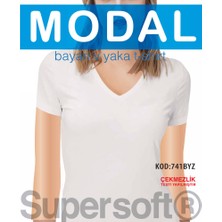 Star 3 Lü Kadın Modal V Yaka Kısakol Basic T-Shirt