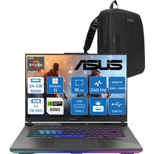 Asus Rog Strix G16 G614PM-S5062 Amd Ryzen 9 8940HX Aı 24GB GB 1tb SSD +1tb SSD 8GB/RTX5060 Gddr7 115W 16"/ 2.5k (2560 x 1600, Wqxga) 3ms 240Hz, 500 Nits WINDOWS11HOME Gaming Laptop WS5062H04+ZETTAÇANTA