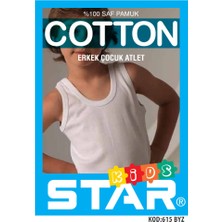 Star 3 Lü Erkek Çocuk Saf Pamuk Atlet