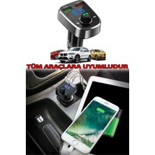 Araç Bluetooth Fm Transmitter Cihazı 2 USB 1 Pd Oto Çakmaklık Şarj Aleti Müzik Kiti