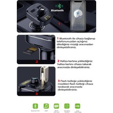 Araç Bluetooth Fm Transmitter Cihazı 2 USB 1 Pd Oto Çakmaklık Şarj Aleti Müzik Kiti