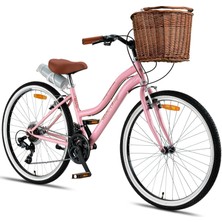 Trendbisiklet Retro Classic 26 Jant Bisiklet, Shimano 21 Vites, Hasır Sepetli Vintage Şehir Bisikleti