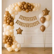 Lüks Retro Renk Sade Balon Zincir Doğum Günü Parti Seti Süsü