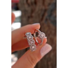 Gümüş Elmas Model 5 Taş ve Tek Taş Yüzük Kombini