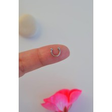 Sacce Scarves & Accessories 6 mm Gümüş Renk Mini Nokta Toplu Çelik Piercing Tragus Helix Kıkırdak Lob Daith Forward Helix