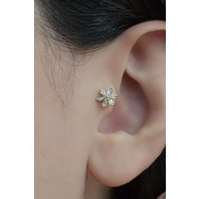 Sacce Scarves & Accessories Sacce Scarves&Accessories Arkası Düz Çiçek Tragus Piercing Helix Lob Kıkırdak