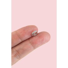 Sacce Scarves & Accessories 5 mm Taşlı Mini Halka Piercing Forward Helix Daith Helix Tragus Gümüş Renkli