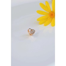 Sacce Scarves & Accessories Zirkon Taşlı Istiridye Tasarımlı Helix Küpesi Kıkırdak