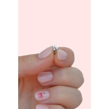 Sacce Scarves & Accessories Gümüş Renkli Mini Üçtaşlı Zirkon Piercing Helix Kıkırdak Lob Conch