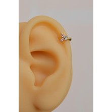 Sacce Scarves & Accessories Gold Pembe Kanatlı Kelebek Piercing Tragus Helix Forward Helix