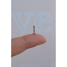 Sacce Scarves & Accessories Gümüş Renk 2 mm Küçük Toplu Çelik Piercing Tragus Helix Kıkırdak Lob Conch Burun