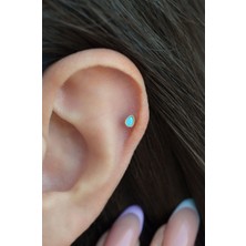 Sacce Scarves & Accessories Altın Mini Firuze Damla Kıkırdak Piercing Kadınlar İçin Hafif Tasarım