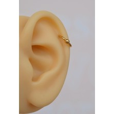 Sacce Scarves & Accessories Mini Topçuklu Çelik Halka Piercing 8 mm Gold Renkli