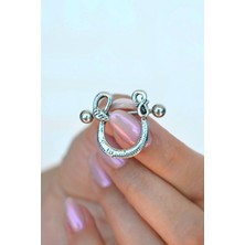 Sacce Scarves & Accessories Kıvrılmış Yılan Çelik Nipple Piercing Yılan Model Meme Ucu Piercingi