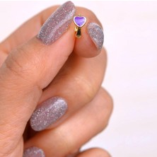 Sacce Scarves & Accessories Mor Kalpli Halka Tragus Piercing Helix Kıkırdak Küpesi Gold Renkli