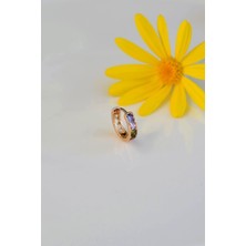 Sacce Scarves & Accessories Çok Renkli Halka Conch Piercing Multicolor Helix Kıkırdak Küpesi