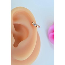 Sacce Scarves & Accessories Tektaşlı Halka Helix Piercing Kıkırdak Lob Küpesi 8 mm