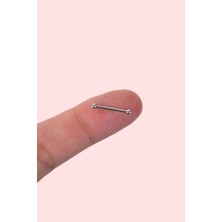 Sacce Scarves & Accessories 2 mm Iki Ucu Mini Toplu Düz Nipple Piercingi Çelik Meme Ucu Piercingi