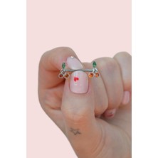 Sacce Scarves & Accessories Renkli Kirazlı Çelik Nipple Piercingi Kiraz Figürlü Göğüs Piercingi