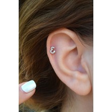 Sacce Scarves & Accessories E Harfi Piercing Gümüş Renkli Harf Piercing E