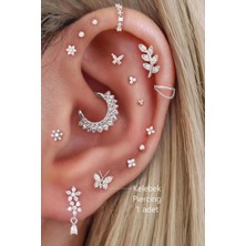 Sacce Scarves & Accessories Gümüş Renkli Kelebek Figürlü Piercing Helix Kıkırdak Conch Lob