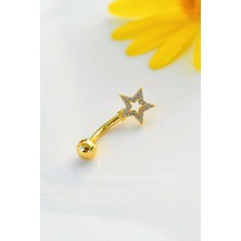 Sacce Scarves & Accessories Yıldızlı Minimal Göbek Piercingi Gold Renk