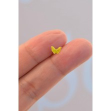 Sacce Scarves & Accessories Gold Çelik Sarı Kelebek  Helix Piercing Kıkırdak Lob