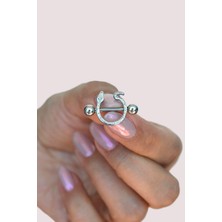 Sacce Scarves & Accessories Minimal Yılan Çelik Nipple Piercing Antik Yılan Model Meme Ucu Piercingi