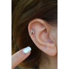 Sacce Scarves & Accessories N Harfi Piercing Gümüş Renkli Harf Piercing N