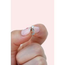 Sacce Scarves & Accessories Gümüş Renkli Taşlı Ay Sallantılı Piercing Helix Kıkırdak Lob