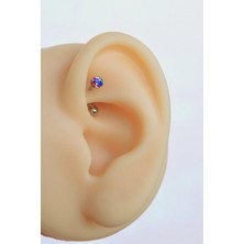 Sacce Scarves & Accessories 316 L Çelik Renkli Uçlu Toplu Piercing Helix Kıkırdak Lob Daith Kaş