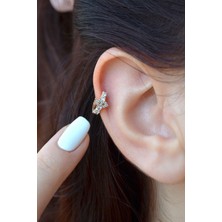 Sacce Scarves & Accessories Zirkon Taşlı Küçük Göz Halka Helix Piercing Kıkırdak Lob Küpesi Tek Adet