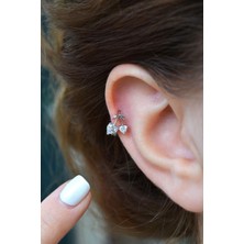 Sacce Scarves & Accessories Gümüş Renkli Kiraz Model Halka Piercing Kıkırdak Helix Forward Helix  Lob