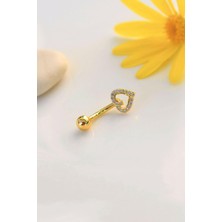 Sacce Scarves & Accessories Kalp Model Minimal Göbek Piercingi Gold Renk