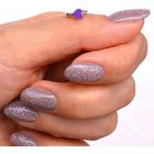 Sacce Scarves & Accessories Mor Kalpli Halka Tragus Piercing Helix Kıkırdak Küpesi Gümüş Renkli