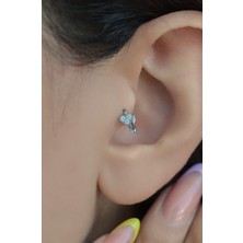 Sacce Scarves & Accessories Silver Renk Halka Mini Kalpli Tragus Piercing Helix Kıkırdak Lob