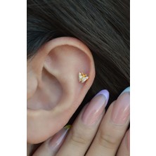 Sacce Scarves & Accessories Gold Renkli Kelebekli Helix Piercing Kıkırdak Lob