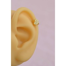 Sacce Scarves & Accessories Gold Halka Mini Kalpli Tragus Piercing Helix Kıkırdak Lob
