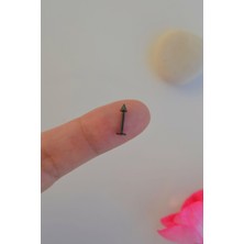 Sacce Scarves & Accessories Siyah Renk Arkası Düz 316 L Çelik Piercing Tragus Helix Kıkırdak Lob Dudak 8 mm