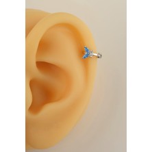 Sacce Scarves & Accessories Mavi Kelebek Halka Tragus Piercing Helix Kıkırdak Lob