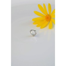 Sacce Scarves & Accessories Gümüş Renkli Kalp Model Tragus Piercing Helix Kıkırdak Lob Küpesi
