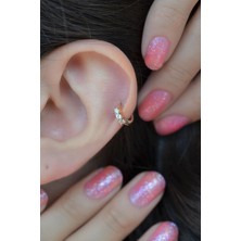 Sacce Scarves & Accessories Gold Taşlı Halka Tragus Piercing Helix Lob Forvard Helix