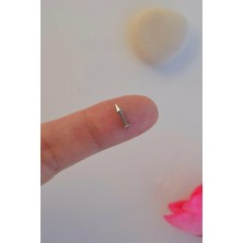 Sacce Scarves & Accessories Gümüş Renk  Arkası Düz 316 L Çelik Piercing Tragus Helix Kıkırdak Lob 6 mm