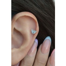 Sacce Scarves & Accessories Gümüş Renkli Kelebekli Helix Piercing Kıkırdak Lob