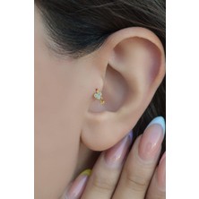 Sacce Scarves & Accessories Gold Halka Mini Kalpli Tragus Piercing Helix Kıkırdak Lob