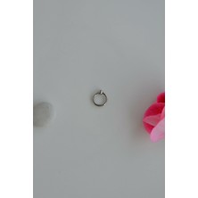 Sacce Scarves & Accessories Mini Topçuklu Çelik Halka Piercing 6 mm Gümüş Renkli