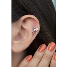 Sacce Scarves & Accessories Manolya Çiçek Piercing Helix Kıkırdak Gümüş Renk