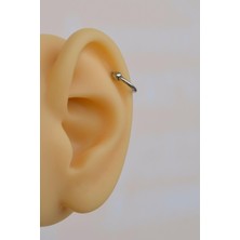 Sacce Scarves & Accessories Mini Topçuklu Çelik Halka Piercing 8 mm Gümüş Renkli
